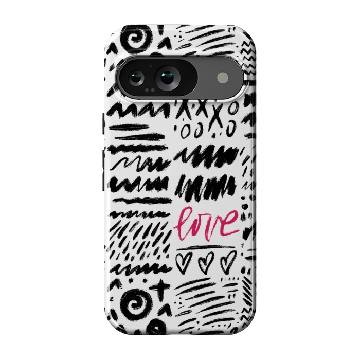 Pixel 9 StrongFit Love Scribbles by Noonday Design