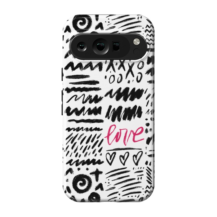 Pixel 9 pro StrongFit Love Scribbles by Noonday Design