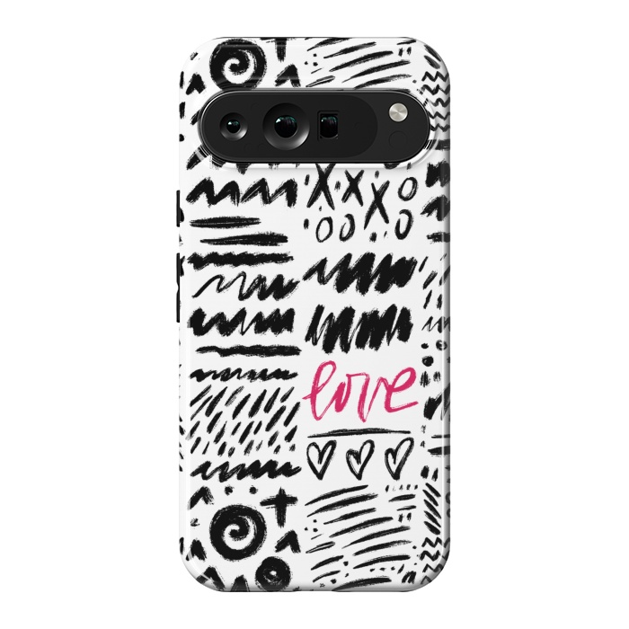 Pixel 9 Pro XL StrongFit Love Scribbles by Noonday Design