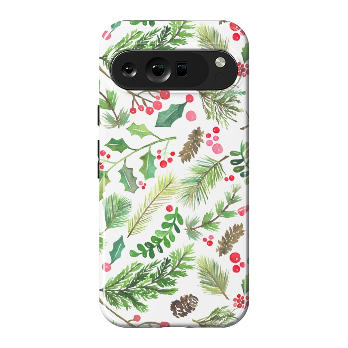 Pixel 9 Pro XL StrongFit Watercolor Christmas Greenery by Noonday Design