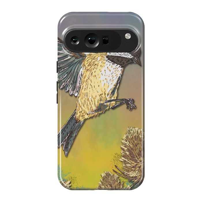 Pixel 9 Pro XL StrongFit Harvest Mouse and Teasels by Lotti Brown