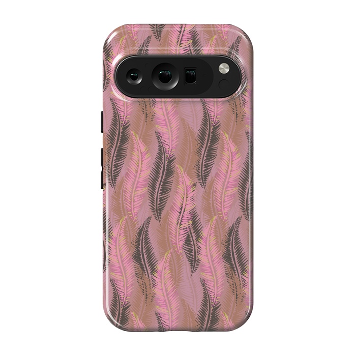 Pixel 9 pro StrongFit Feather Stripe in Coral and Soft Pink by Lotti Brown