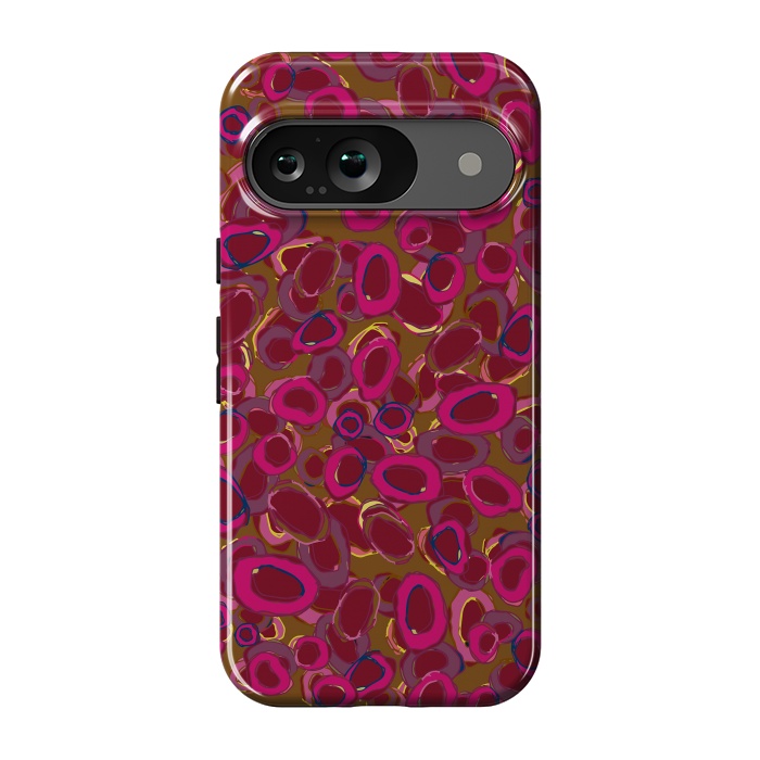 Pixel 9 StrongFit Bold Circles - Red & Pink by Lotti Brown