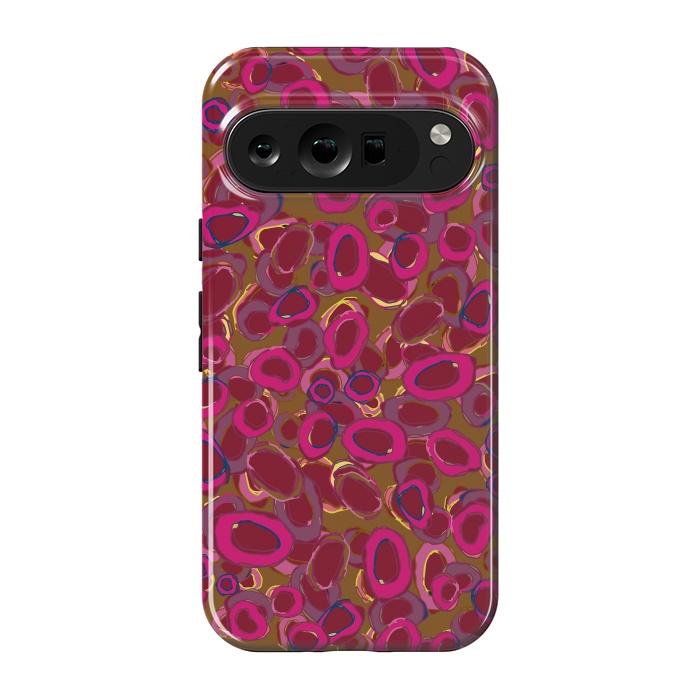 Pixel 9 pro StrongFit Bold Circles - Red & Pink by Lotti Brown