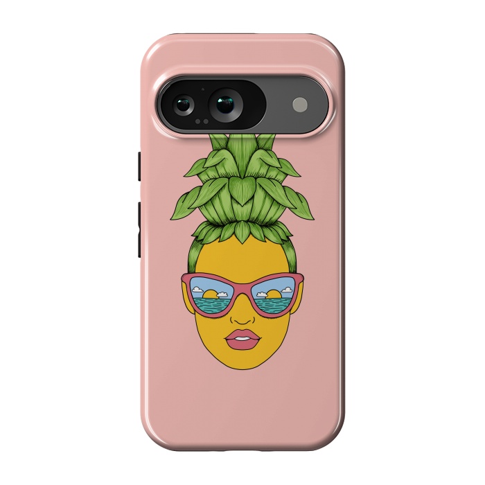 Pixel 9 StrongFit Pineapple Girl Pink by Coffee Man