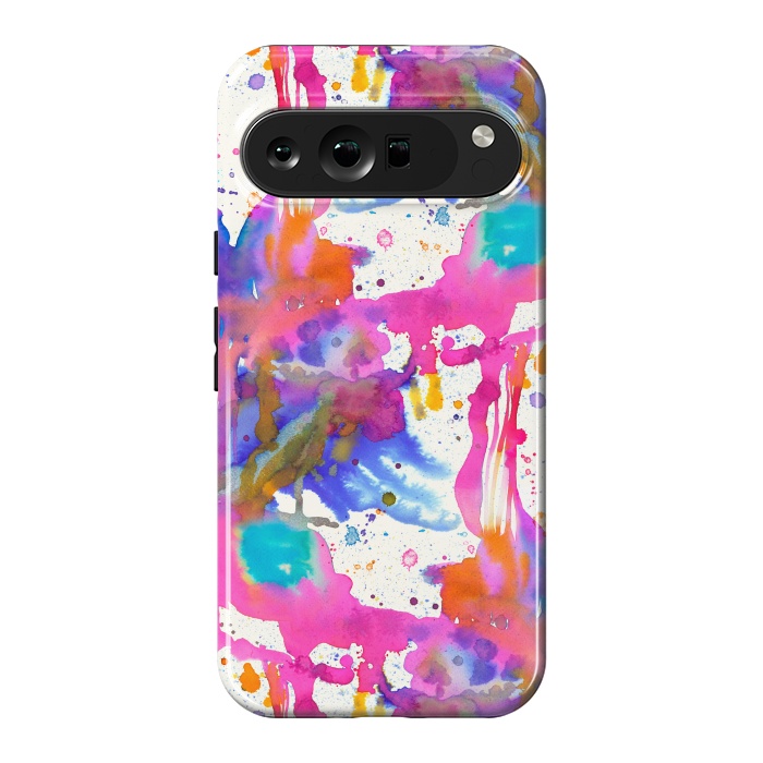 Pixel 9 Pro XL StrongFit Paint Splashes Pink by Ninola Design