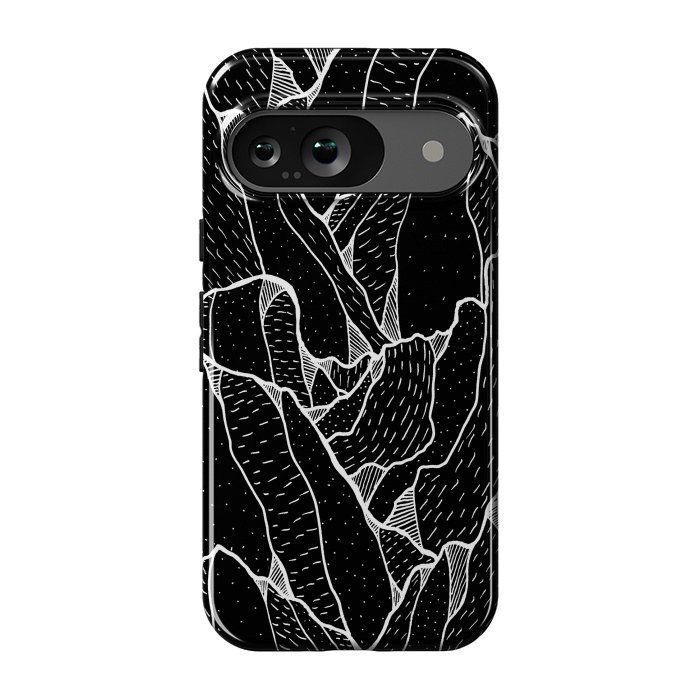 Pixel 9 StrongFit Black and white pattern hills by Steve Wade (Swade)