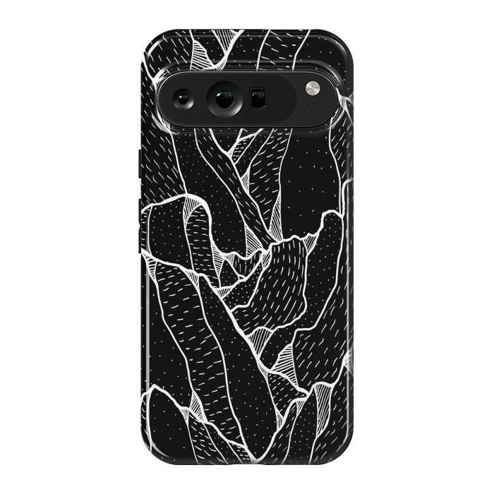 Pixel 9 Pro XL StrongFit Black and white pattern hills by Steve Wade (Swade)