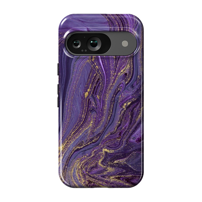 Pixel 9 StrongFit Purple and Gold Marble by ArtsCase