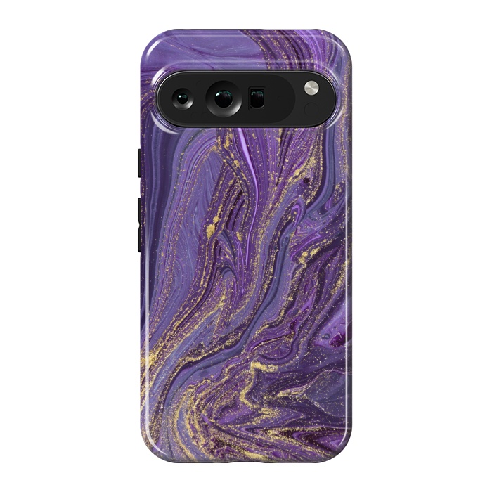 Pixel 9 Pro XL StrongFit Purple and Gold Marble by ArtsCase