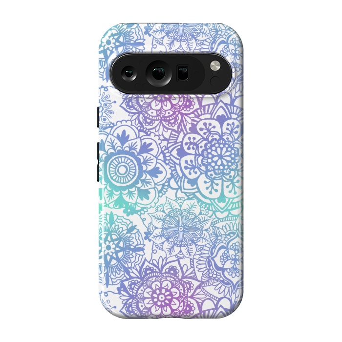 Pixel 9 pro StrongFit Pastel Purple and Blue Mandala Pattern by Julie Erin Designs