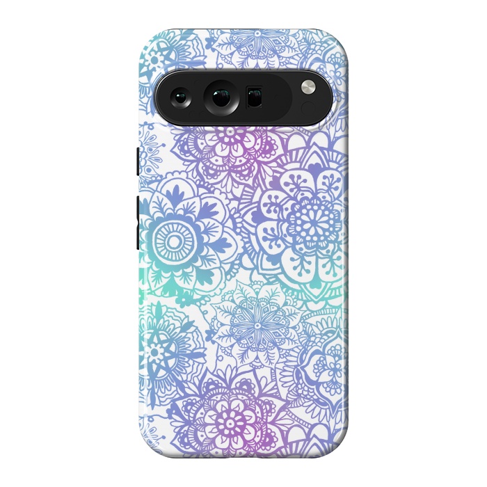 Pixel 9 Pro XL StrongFit Pastel Purple and Blue Mandala Pattern by Julie Erin Designs