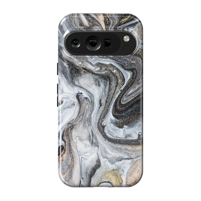 Pixel 9 pro StrongFit Black and Gold Marble by ArtsCase