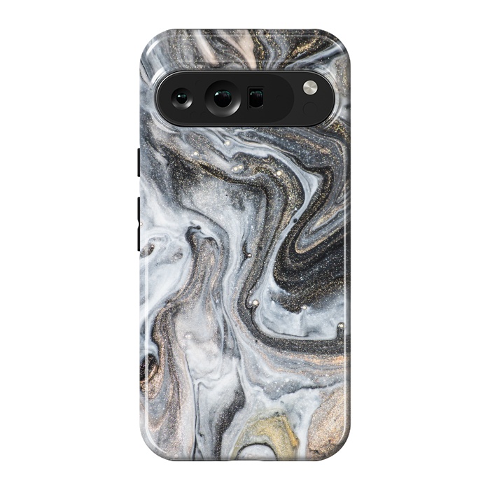 Pixel 9 Pro XL StrongFit Black and Gold Marble by ArtsCase