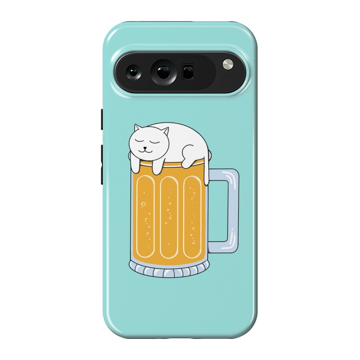 Pixel 9 Pro XL StrongFit Cat Beer Green by Coffee Man