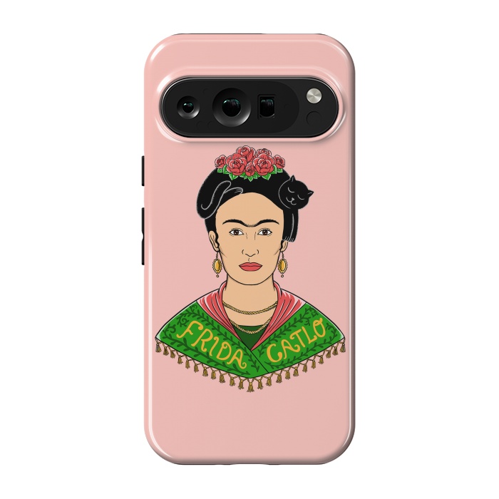 Pixel 9 pro StrongFit Frida Catlo Pink by Coffee Man