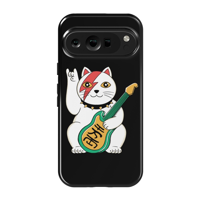 Pixel 9 pro StrongFit Lucky Cat Black by Coffee Man