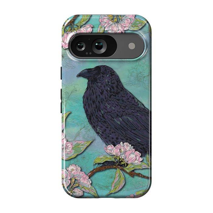 Pixel 9 StrongFit Raven & Apple Blossom by Lotti Brown