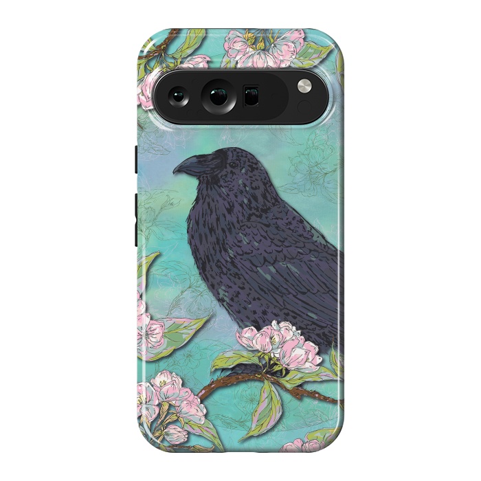 Pixel 9 Pro XL StrongFit Raven & Apple Blossom by Lotti Brown