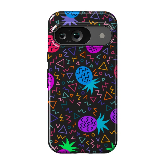 Pixel 9 StrongFit pineapples in neon for summer by ArtsCase