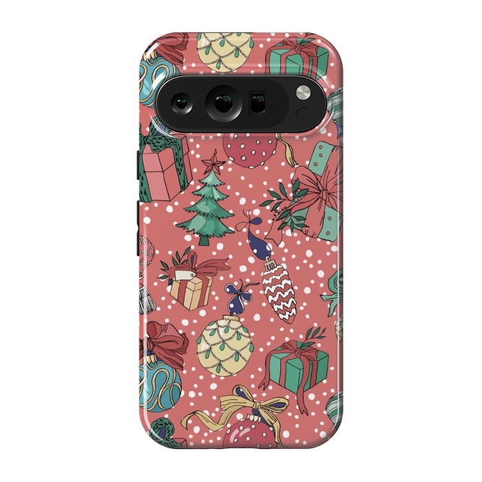 Pixel 9 pro StrongFit Snow Falls And Presents At Christmas by ArtsCase