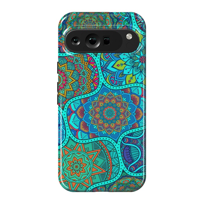 Pixel 9 Pro XL StrongFit Modern Mandalas In Blue And Green by ArtsCase