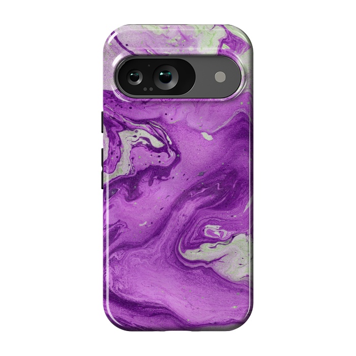 Pixel 9 StrongFit Hand painted marble design Violet and beige by ArtsCase