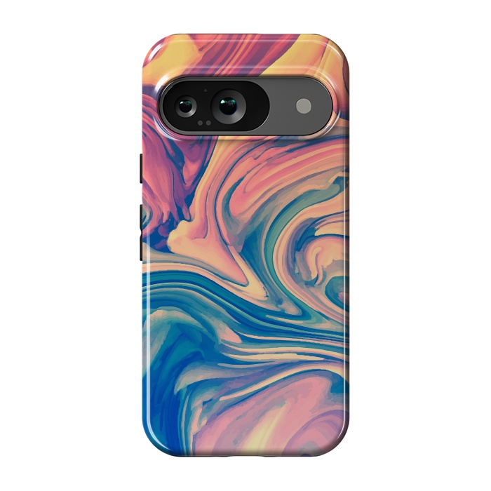 Pixel 9 StrongFit Marble Paint splash Colorful fluid by ArtsCase