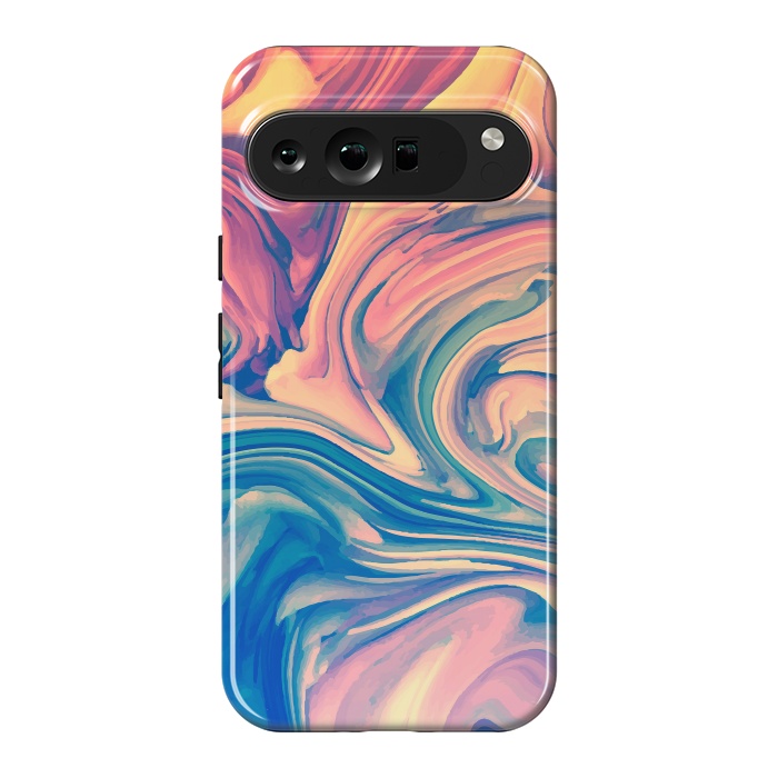 Pixel 9 Pro XL StrongFit Marble Paint splash Colorful fluid by ArtsCase