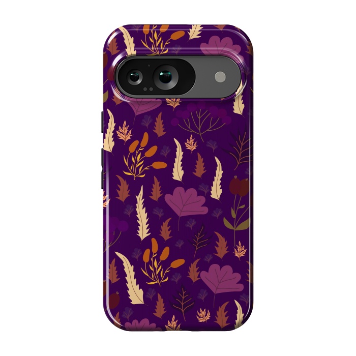 Pixel 9 StrongFit purple autumn flowers fall from the sky by ArtsCase