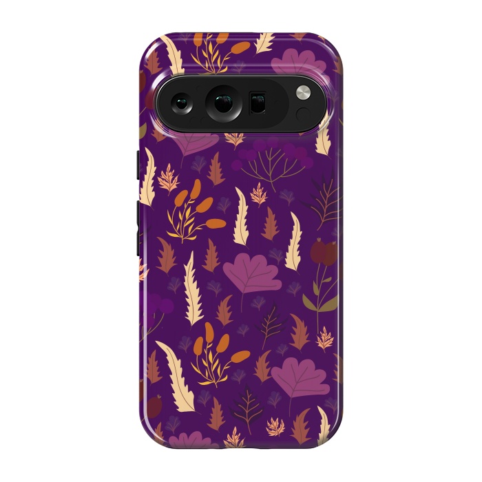 Pixel 9 pro StrongFit purple autumn flowers fall from the sky by ArtsCase