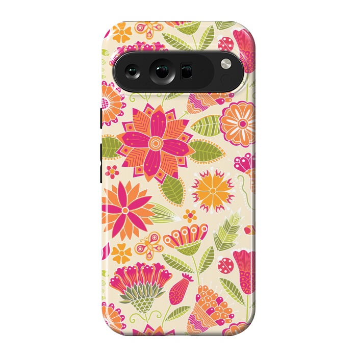 Pixel 9 Pro XL StrongFit geometric colored flowers by ArtsCase