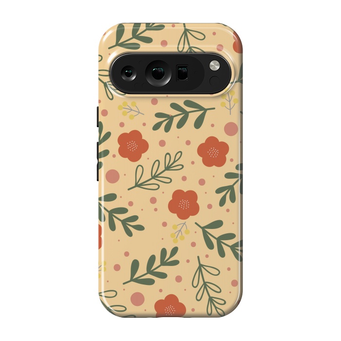 Pixel 9 pro StrongFit orange flowers for october by ArtsCase