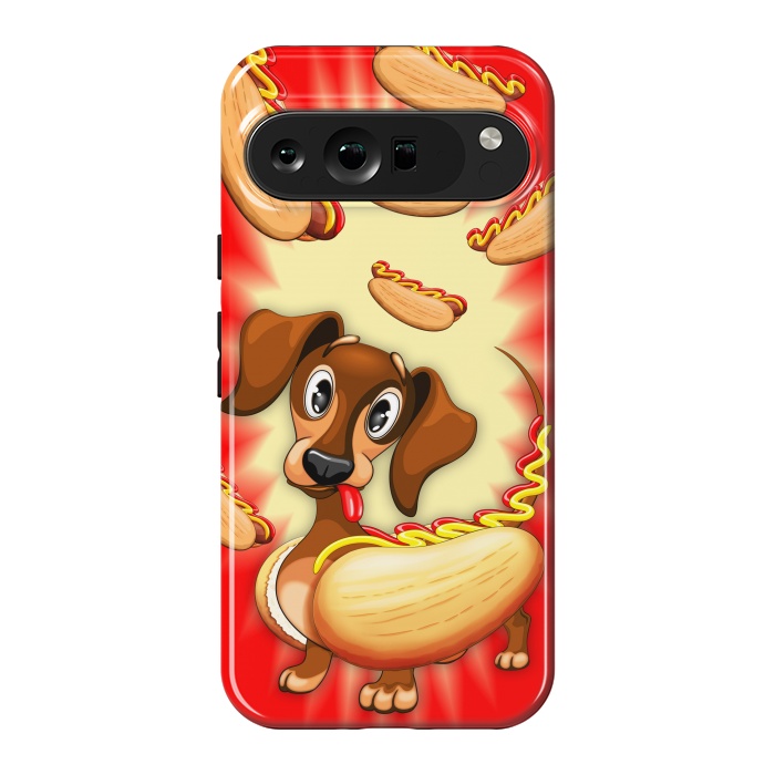 Pixel 9 Pro XL StrongFit Dachshund Hot Dog Cute and Funny Character by BluedarkArt