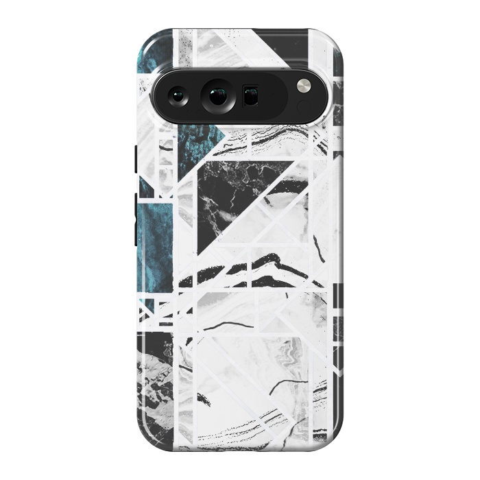 Pixel 9 Pro XL StrongFit Ink brushed marble tiles by Oana 