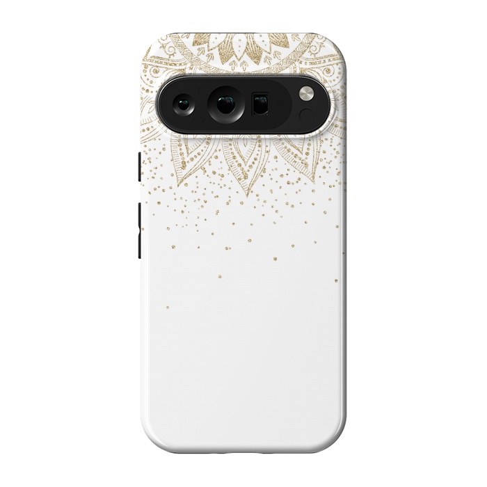 Pixel 9 pro StrongFit Elegant Gold Mandala Confetti Design by InovArts