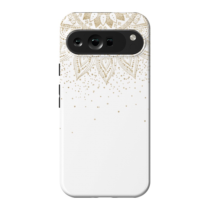 Pixel 9 Pro XL StrongFit Elegant Gold Mandala Confetti Design by InovArts