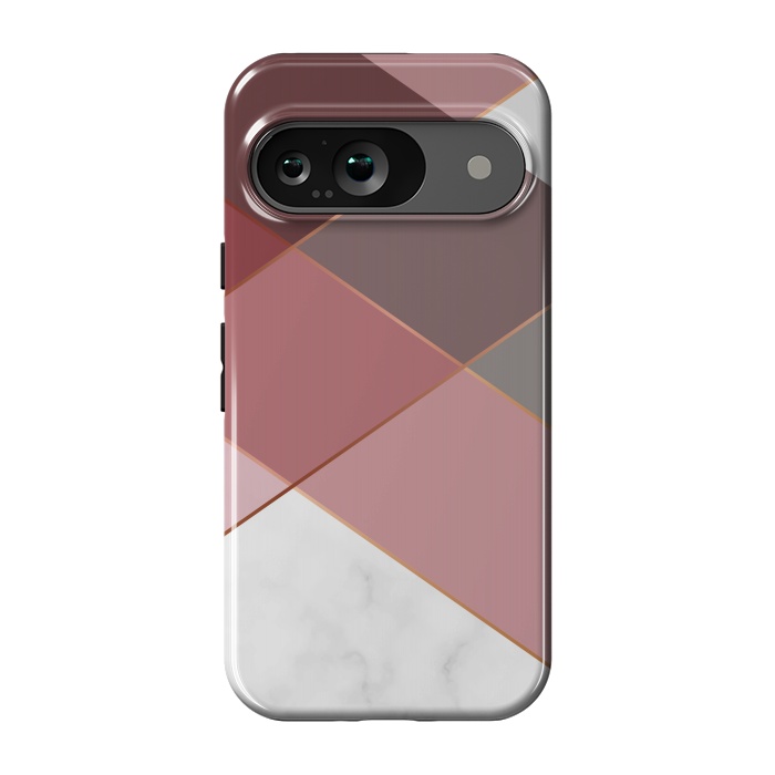 Pixel 9 StrongFit Marble Pattern Polygonal Lines by ArtsCase