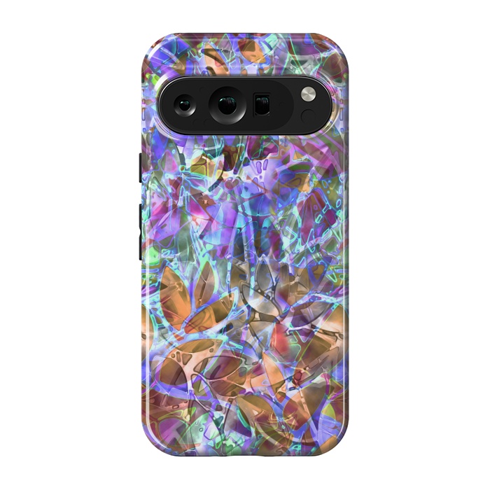 Pixel 9 pro StrongFit Floral Abstract Stained Glass G268 by Medusa GraphicArt