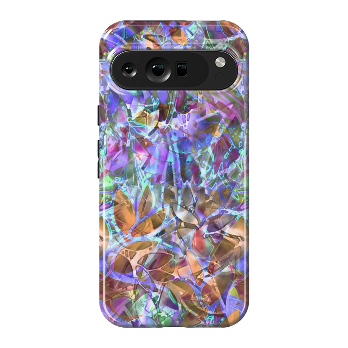 Pixel 9 Pro XL StrongFit Floral Abstract Stained Glass G268 by Medusa GraphicArt