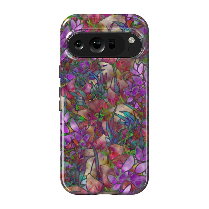 Pixel 9 pro StrongFit Floral Abstract Stained Glass G175 by Medusa GraphicArt