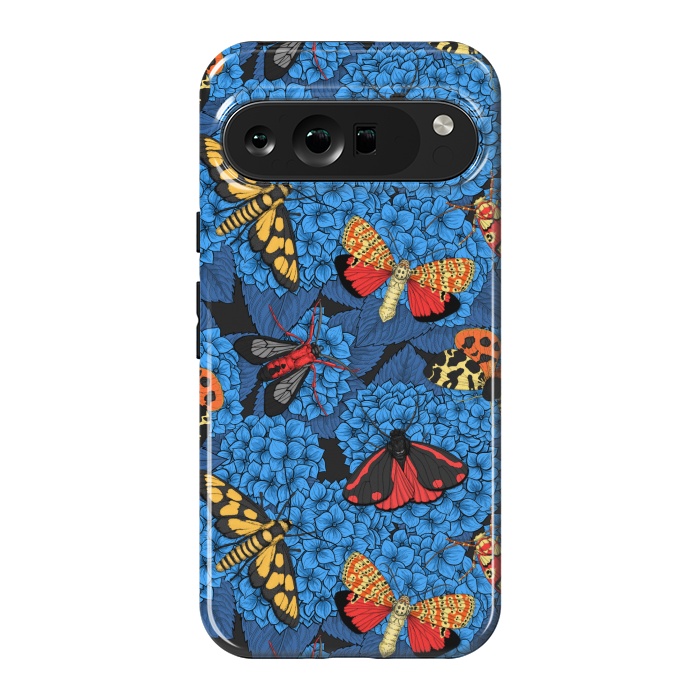 Pixel 9 Pro XL StrongFit Moths on blue hydrangea by Katerina Kirilova