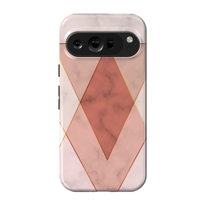 Pixel 9 pro StrongFit Modern Marble Geometric Design Triangular by ArtsCase