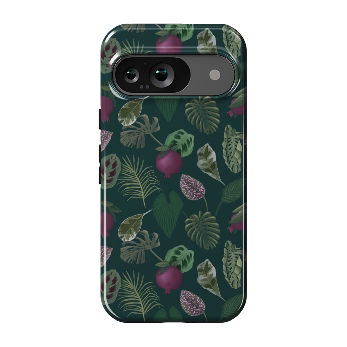 Pixel 9 StrongFit Pomegranates & Palm Leaves by Tishya Oedit