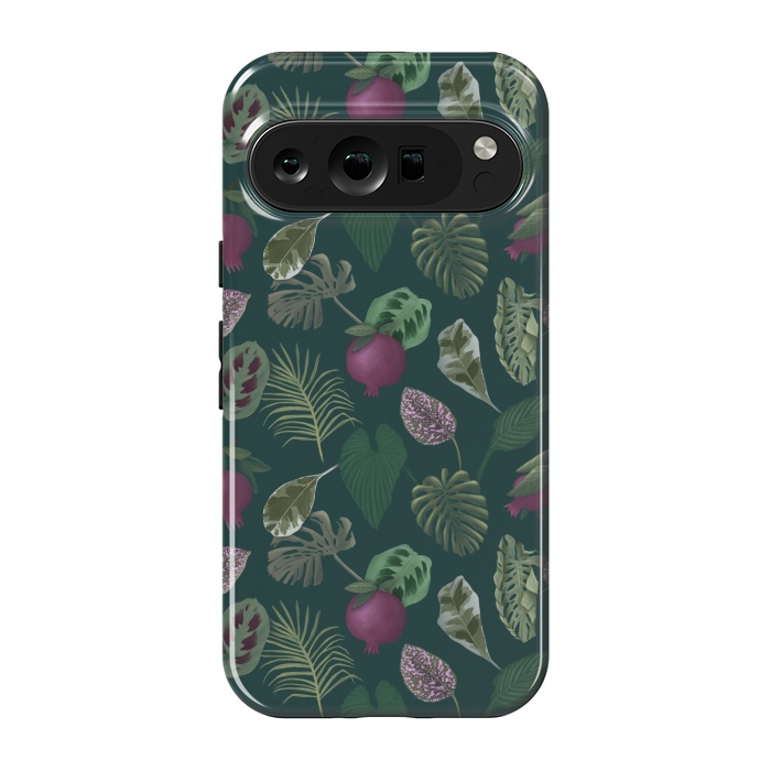 Pixel 9 pro StrongFit Pomegranates & Palm Leaves by Tishya Oedit