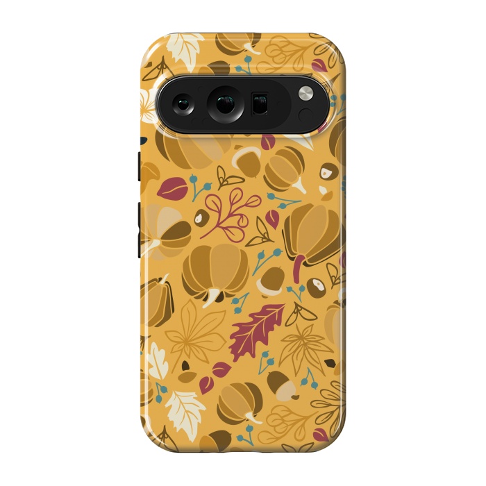 Pixel 9 pro StrongFit Fall Fruits in Mustard and Red by Paula Ohreen