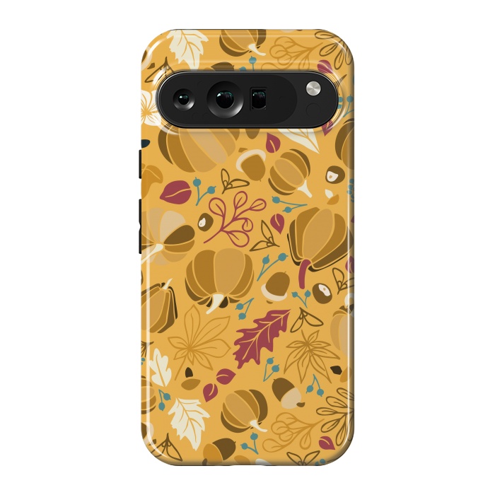 Pixel 9 Pro XL StrongFit Fall Fruits in Mustard and Red by Paula Ohreen