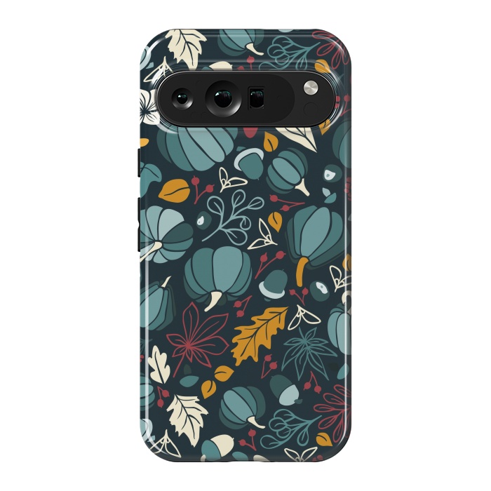 Pixel 9 Pro XL StrongFit Fall Fruits in Navy and Red by Paula Ohreen