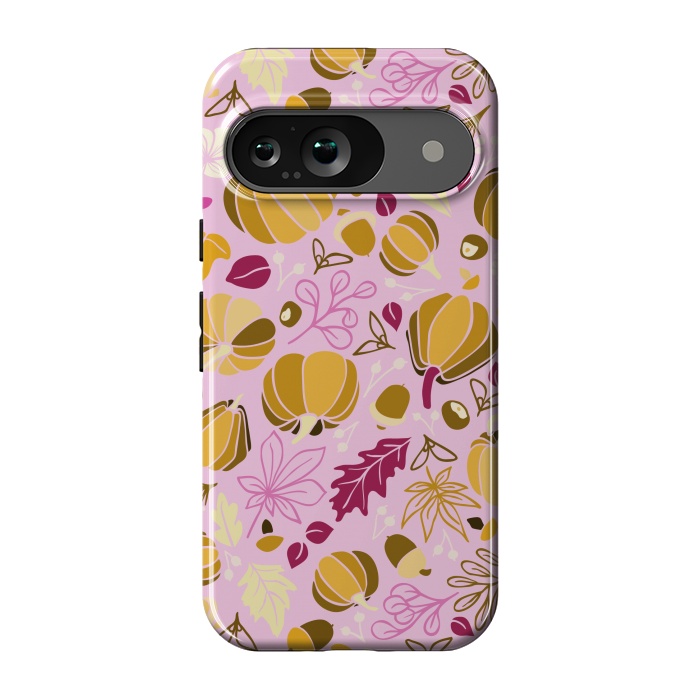 Pixel 9 StrongFit Fall Fruits in Pink and Orange by Paula Ohreen