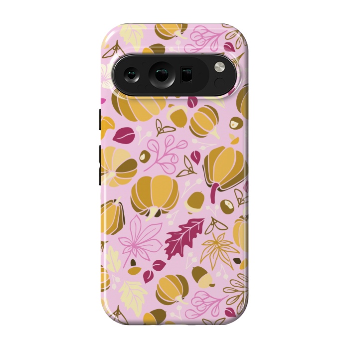 Pixel 9 pro StrongFit Fall Fruits in Pink and Orange by Paula Ohreen